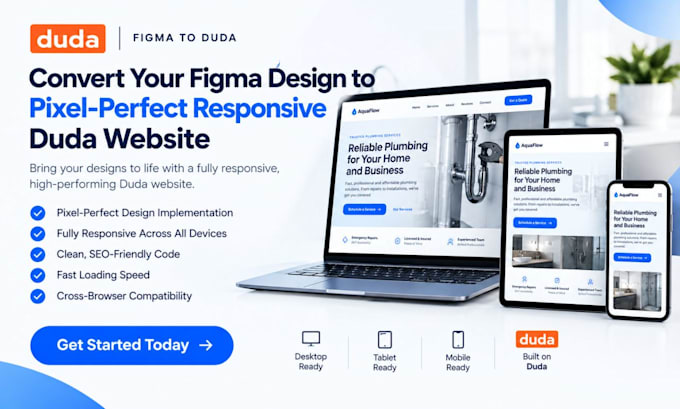 convert your figma design to pixel perfect responsive duda website