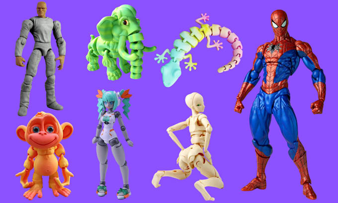 design custom articulated model flexi 3d models bjd toys for 3d printing