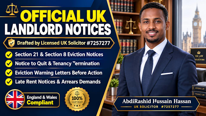 draft a professional UK notice to quit for tenancy termination