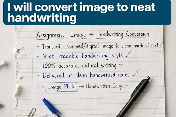 convert image to handwritten assignment and notes