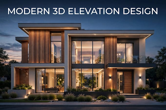 design modern house floor plan and 3d building elevation