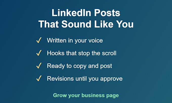 write linkedin content to grow your business page