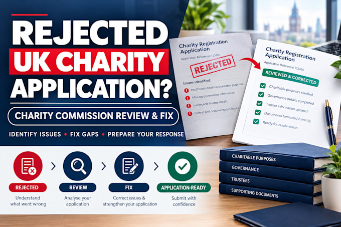 fix your rejected UK charity registration application