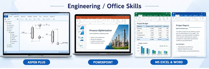 do aspen plus simulation, ms office, translation, poster and logo design