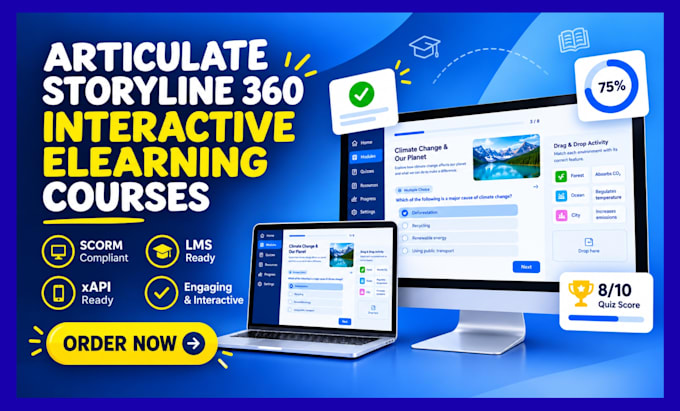 turn training to interactive elearning scorm articulate storyline 360 course lms