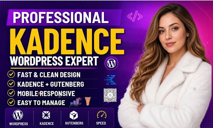 design or redesign a stunning wordpress website using kadence blocks, gutenberg