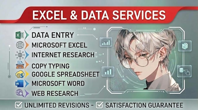 do professional data entry, google spreadsheets, and excel data entry