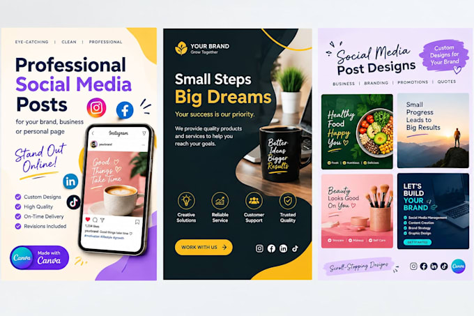 design professional social posts in canva