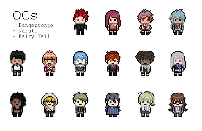 do danganronpa style pixel art