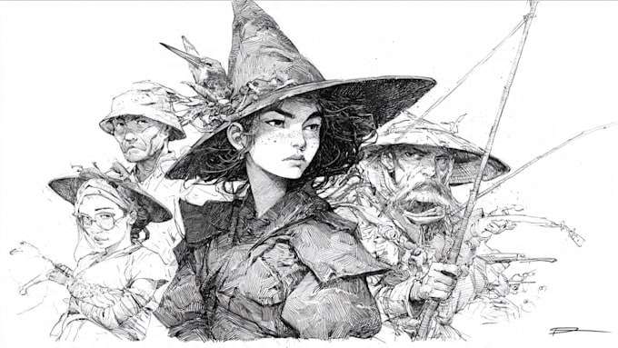 create pen and ink illustrations