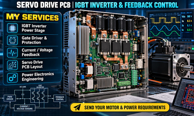 design servo drive pcb using igbt inverter, power stage and feedback control