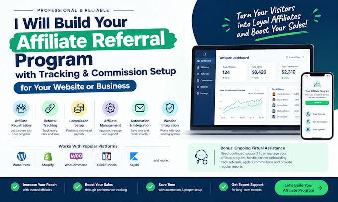 build affiliate referral program, tracking commission setup, wordpress website