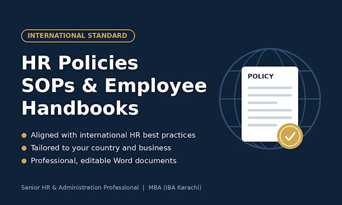 write professional HR policies, sops and employee handbooks