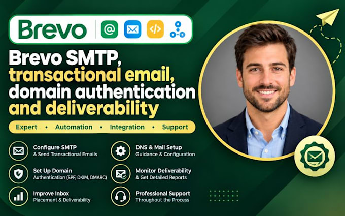 setup brevo SMTP transactional email domain authentication deliverability