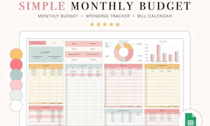 design editable invoice, budget, excel, price list and google sheets templates