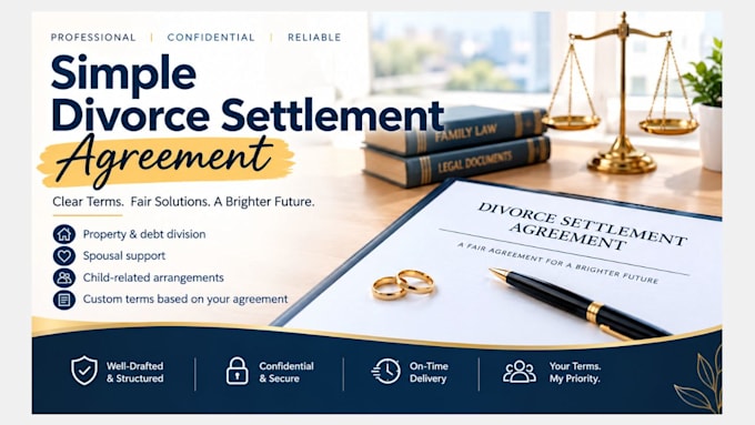 draft simple divorce settlement agreement and marital settlement