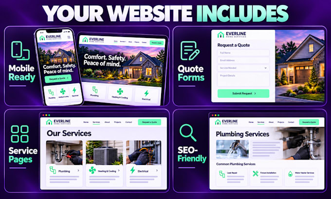 design redesign a plumbing website, hvac website or electrician website
