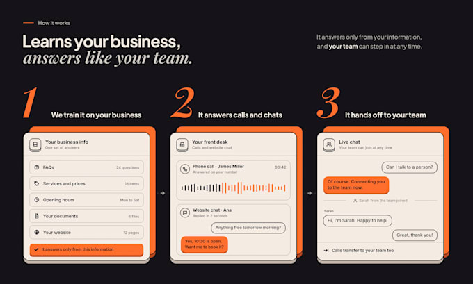 build an ai phone receptionist and voice agent for your calls and website chat