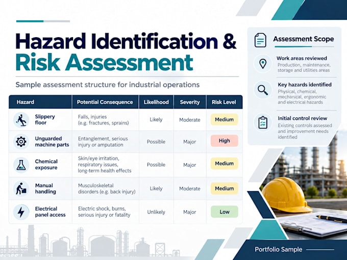 conduct a workplace safety risk assessment and action plan