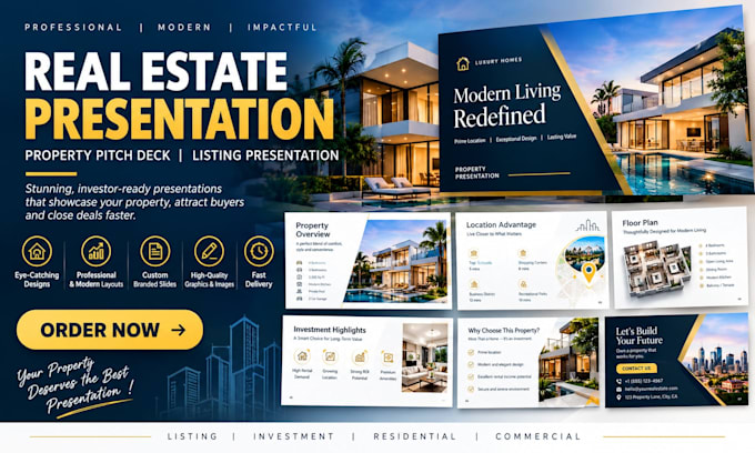 design real estate presentation property pitch deck listing presentation slide