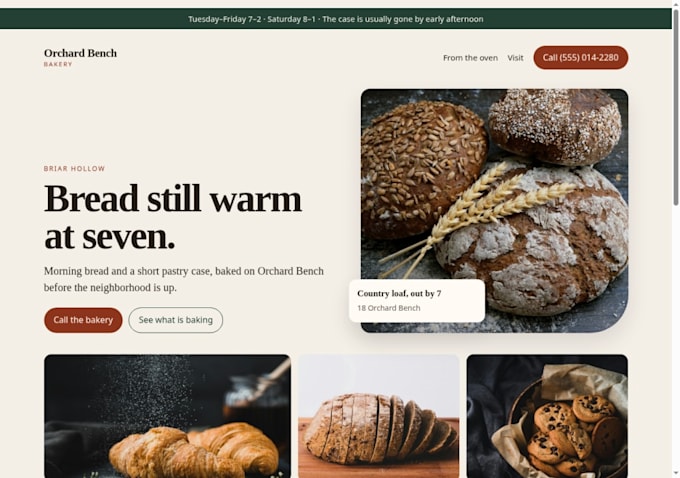 build a same day one page website