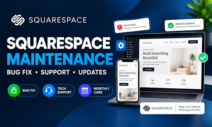 do squarespace website monthly maintenance bug fixes technical support website