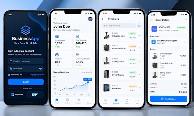 build a custom flutter mobile frontend for your legacy sql or sap database