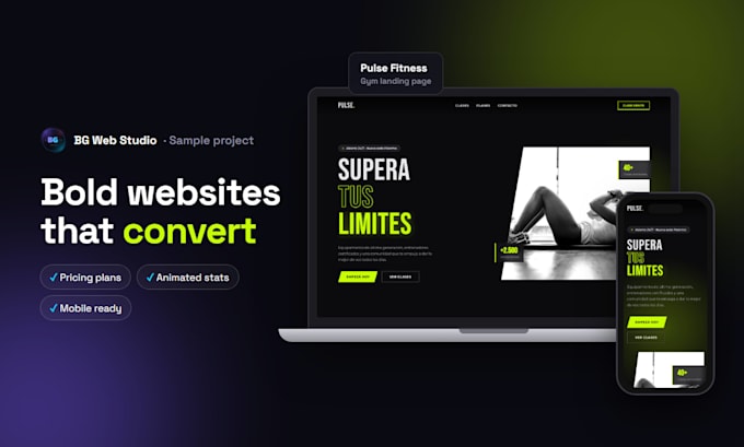 create a modern responsive landing page with css animations