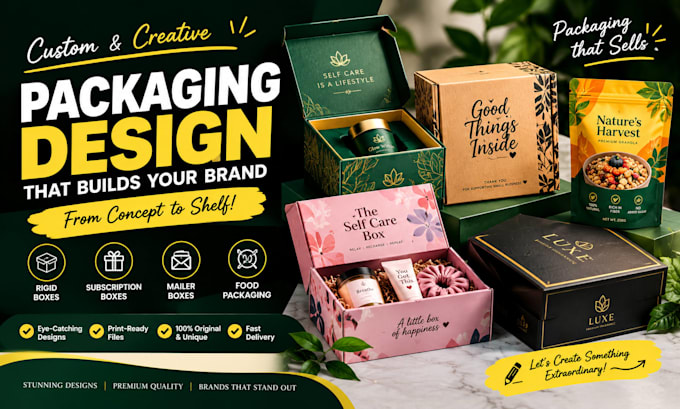 do packaging design, rigid box, subscription box, mailer box, food packaging