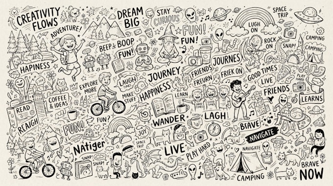 create a custom doodle art illustration design for you