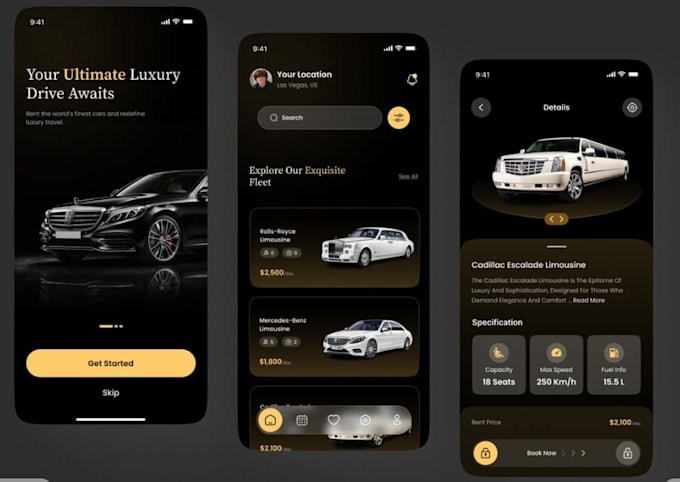 develop luxury pickup chauffeur booking app, airport pickup app, car rental app