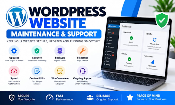 do wordpress website maintenance, support, security updates fixes and management