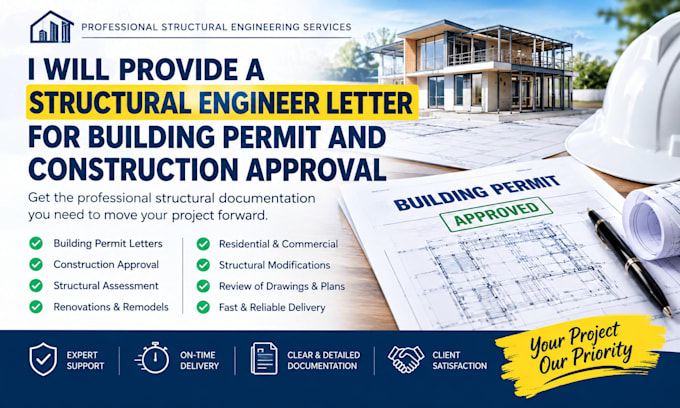 provide structural engineer letter for building permit and construction approval