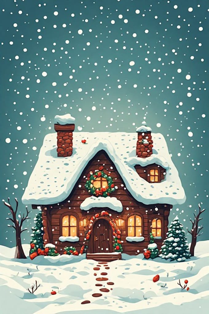 create stunning christmas winter illustration artwork