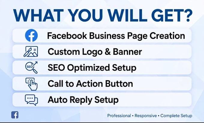 create a professional facebook page with logo and setup