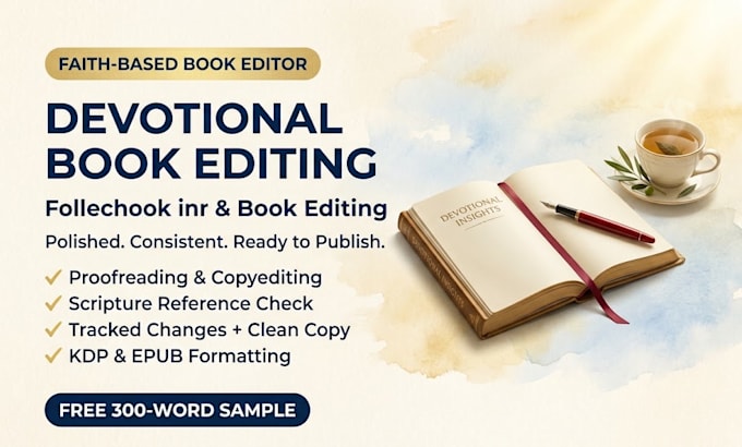 edit and proofread your devotional bible study editing or christian book for KDP