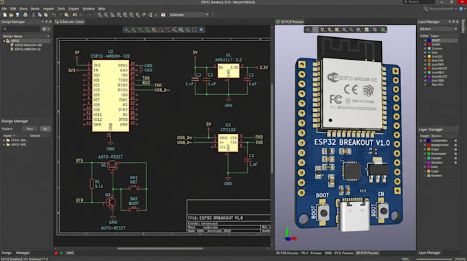 do power electronics pcb,esp32 pcb, stm32,nrf52840, layout schematic, pcb layout