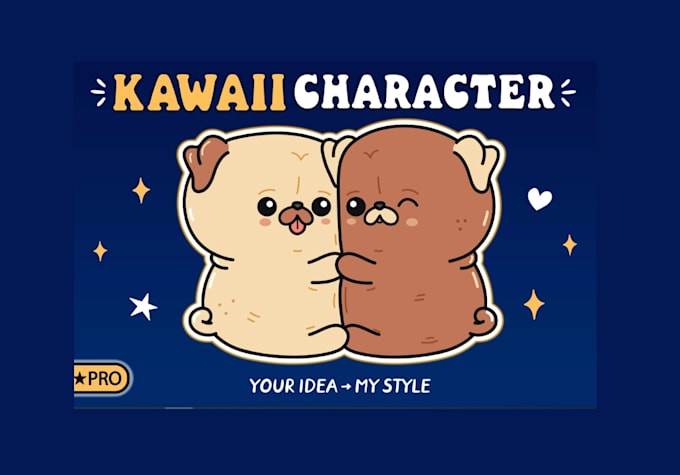 create custom kawaii character, mascot or sticker set
