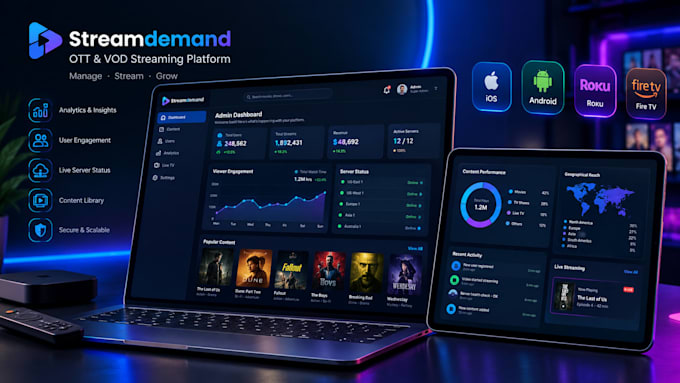 build white label ott apps, iptv portals, and vod streaming website