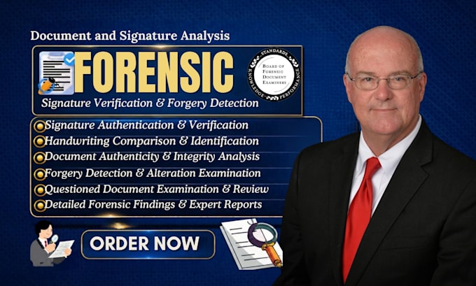 do forensic document analysis, handwriting analysis and signature verification