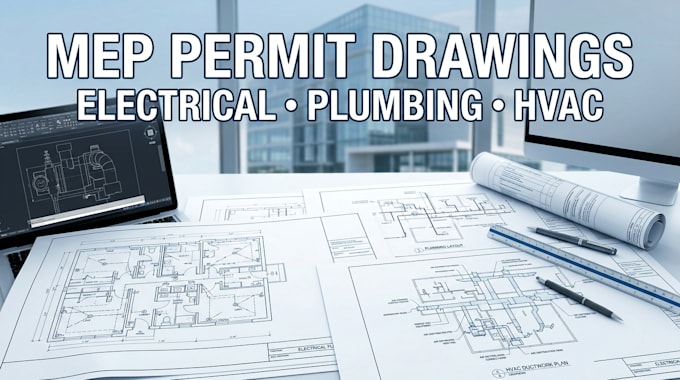 create architectural electrical, mep, plumbing and hvac permit drawings