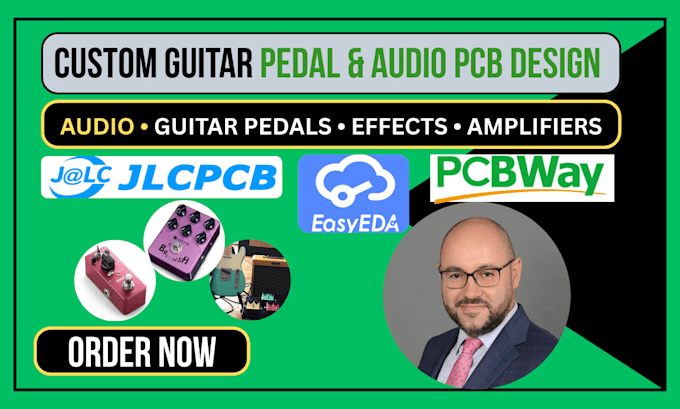 design custom pcb boards for audio devices and guitar pedals