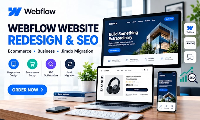 design redesign webflow jimdo ecommerce business website monthly seo optimizing