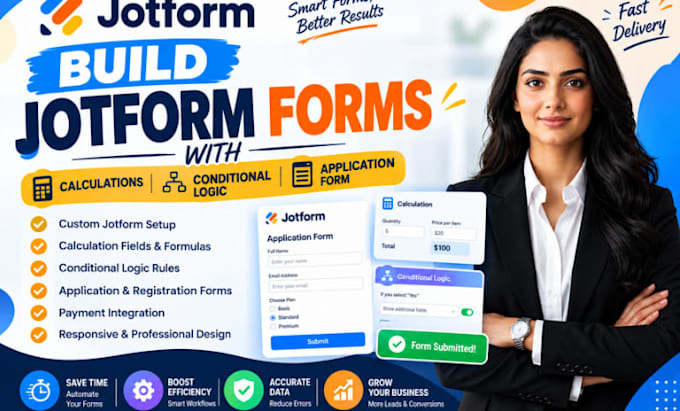 build jotform forms with calculations conditional logic application form