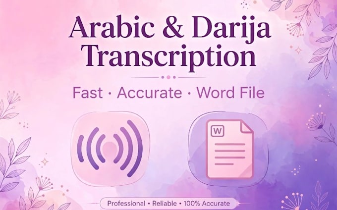 transcribe arabic audio and moroccan darija to text