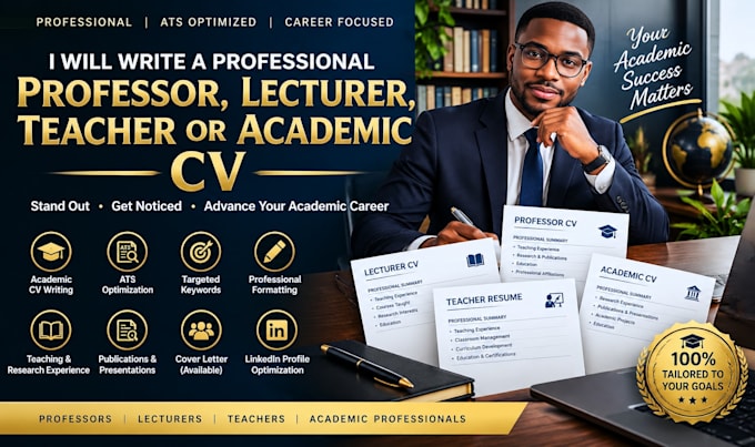 write a professor lecturer teacher resume or academic CV