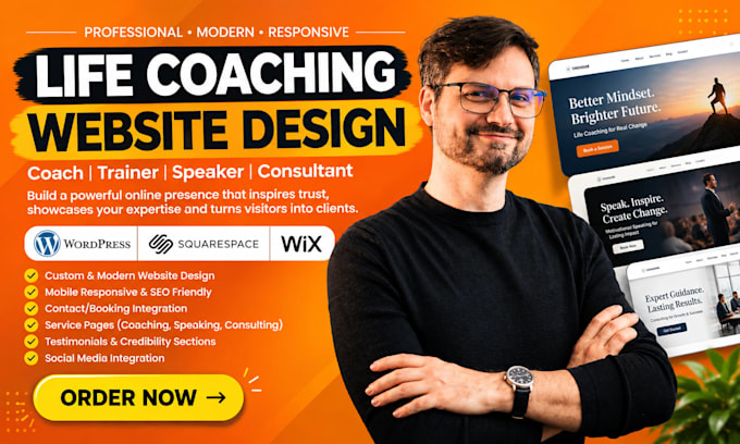 design life coaching website coach trainers website speaker consulting website