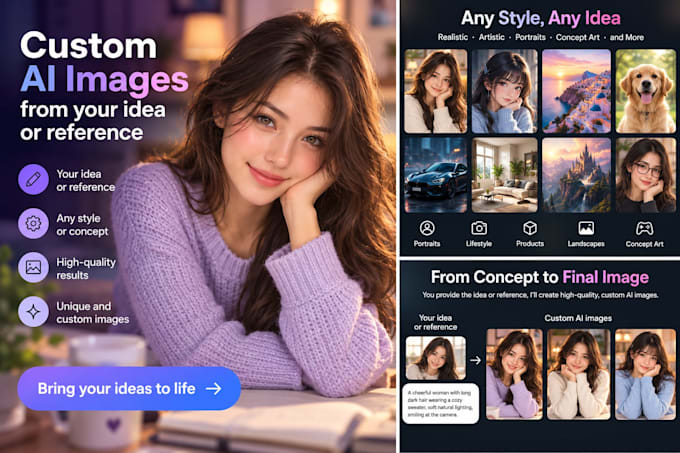 create custom ai images from your description or reference