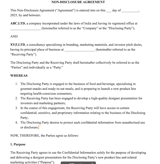 draft and review contracts, nda, privacy policies and docs