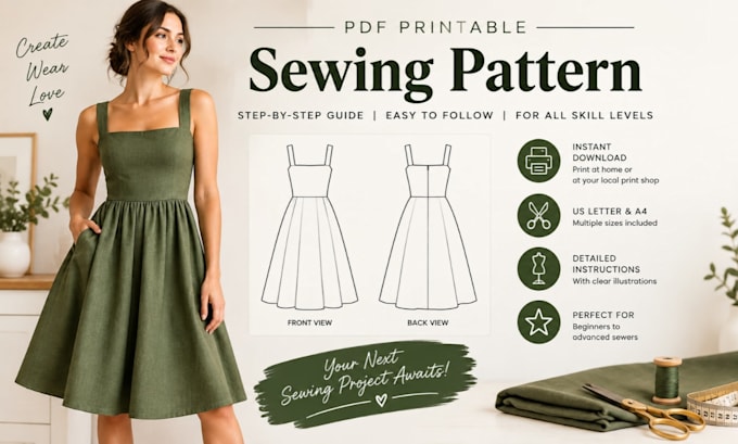 create sewing pattern clothing pattern digital pattern and pattern grading